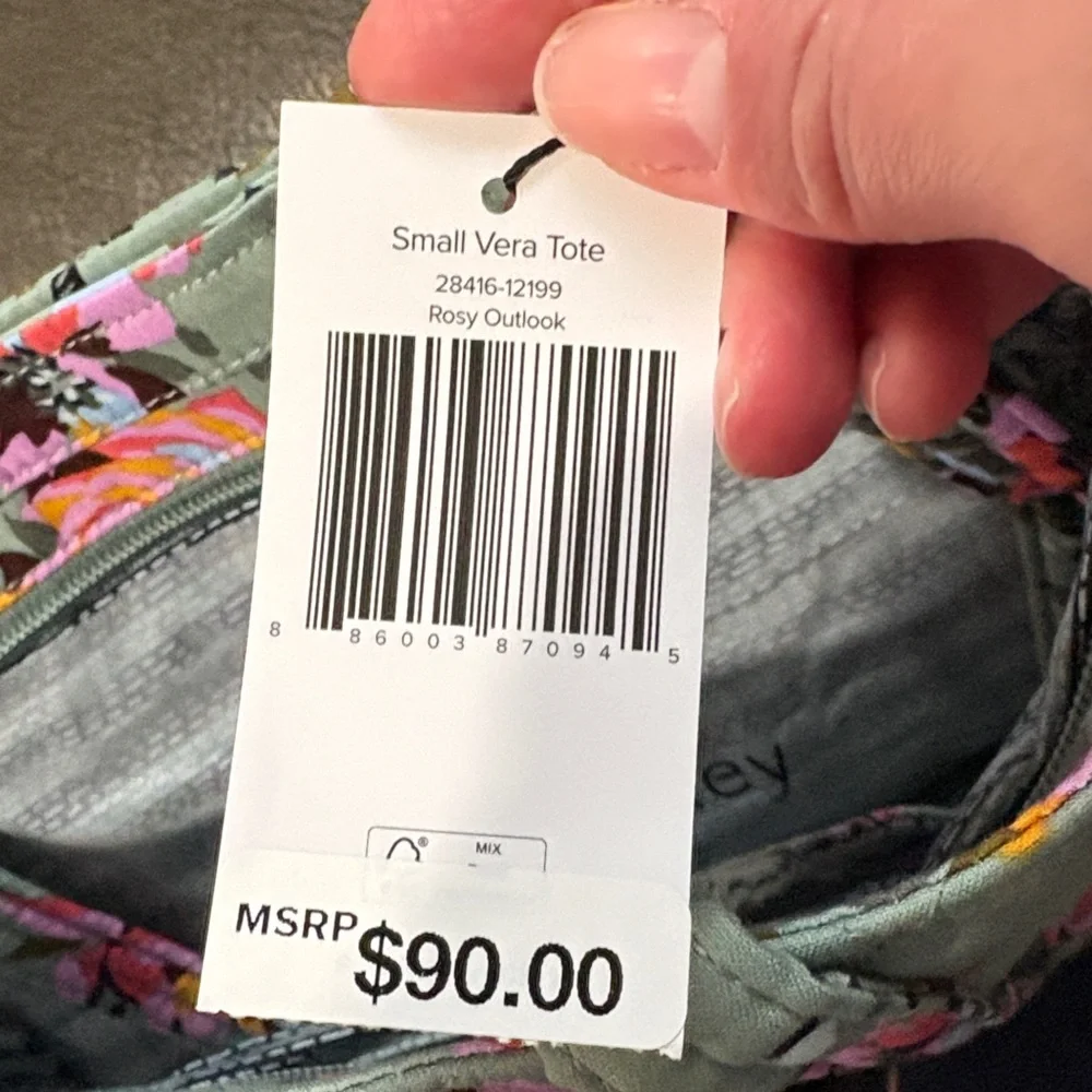 Very Bradley small vera tote in rosy outlook